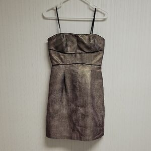 Max And Cleo Strapless Elegant Metallic Dress Womens Sz 4 party